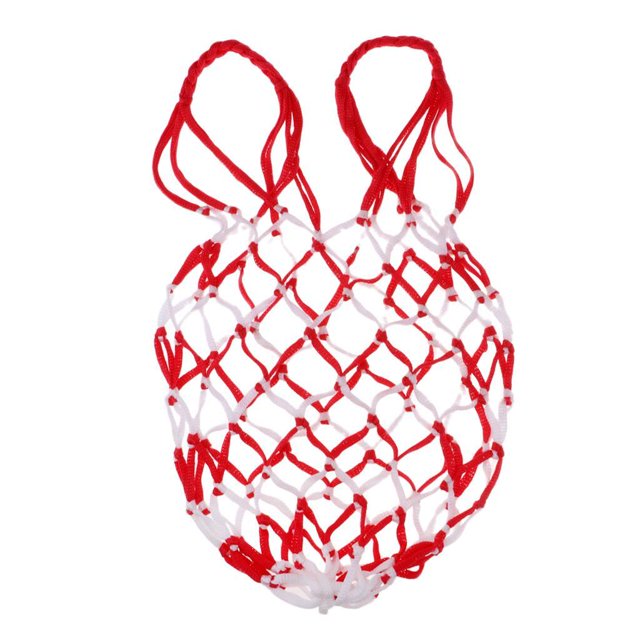 Baohd Sac en Filet pour Ballon 1/2/3/5 Sac de Transport pour Ballon de Basketball Filet de Rangement Support Blanc Rouge 1 Pce
