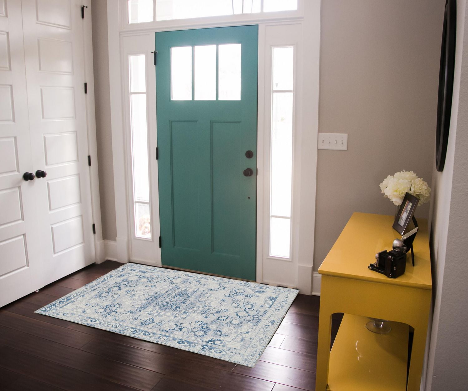 Tapis d'appoint lavable Harris 3 pi x 5 pi gris et ivoire