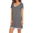 thumbnail image 1 of Robe de Nuit pour Femmes Pyjama en Coton - Femme Manches Courtes Col Rond Robe de Sommeil Chemise de Nuit Dames Été Ample et Décontractée Nuisette Pyjama, 1 of 3
