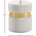 thumbnail image 4 of Meridian Furniture Hailey Contemporary Velvet Ottoman/Stool in Cream, 4 of 4