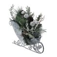 thumbnail image 2 of Northlight Frosted Christmas Pinecone, Bell and Foliage Filled Sleigh - 9.5", 2 of 3