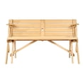 thumbnail image 1 of KFFKFF 2-in-1 Transforming Interchangeable Picnic Table, Outdoor Wooden Table and Bench Set, Portable Foldable Bench with Umbrella Hole, Patio Dining Furniture for Garden, 1 of 9