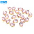 thumbnail image 3 of Unique Bargains 20Pack Teardrop Sew on Rhinestone - 10x7mm Glass Teardrop Crystal Rhinestones in Gold Prong Setting (Pink), 3 of 7