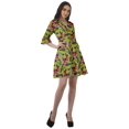 thumbnail image 4 of Moomaya Robe Chemise en Poly-Crêpe pour Femmes, Manches à Volants Imprimées, Tenue Décontractée d'Été, 4 of 4
