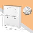 thumbnail image 3 of HOMCOM Armoire à Chaussures de Couloir avec 2 Tiroirs Basculants pour 12 Paires de Chaussures Blanc, 3 of 10
