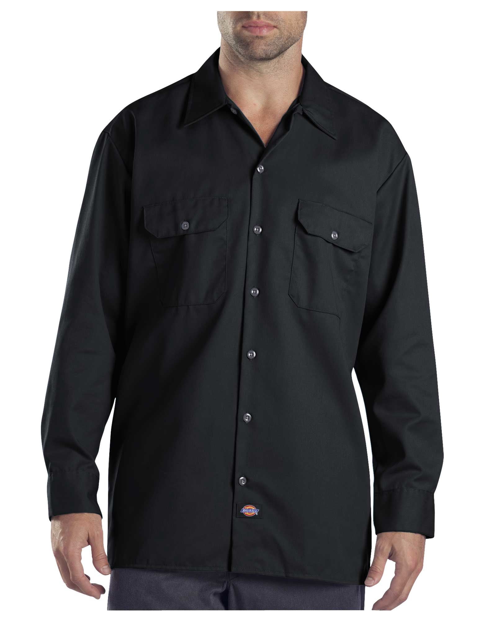 Dickies Mens Long-Sleeve Work Shirt, 3T, Black