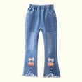 thumbnail image 4 of QIPOPIQ Jeans Ajustés à Taille Élastique pour Filles, Pantalon en Denim Simple Mode Déchiré 2-13 Ans Liquidation, 4 of 7