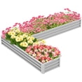 thumbnail image 1 of Outsunny L-Shaped Raised Garden Bed Galvanized Steel Planter Box Silver, 1 of 10