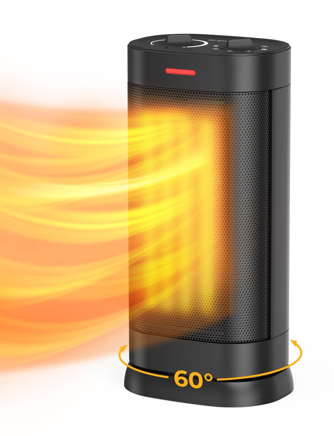 1500W Space Heater for Indoor Use, 2S Fast Heating PTC Ceramic Heater with Adjustable Thermostat, ECO Mode, 1-24H Timer, Safety P