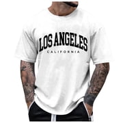 LUOGENLI Male T-shirts for Mens Male Summer Casual Letter Print T Shirt Blouse Short Sleeve Round Neck Tops T Shirt Tee T-shirts Mens White St. Patrick's Day White M