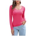 thumbnail image 1 of Timegard Hauts pour Femmes Col Rond Côtelé Manches Longues Camisoles Ajustées Décontractées Confortables Hauts T-Shirt Basique, 1 of 7