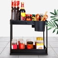 thumbnail image 3 of Under Sink Organizers and Storage,Pull Out under Sink Organizer with Sliding Drawer for Kitchen and Bathroom 2 Tier Multi Purpose Sink Organizers Storage,Plastic Storage Drawers, 3 of 6