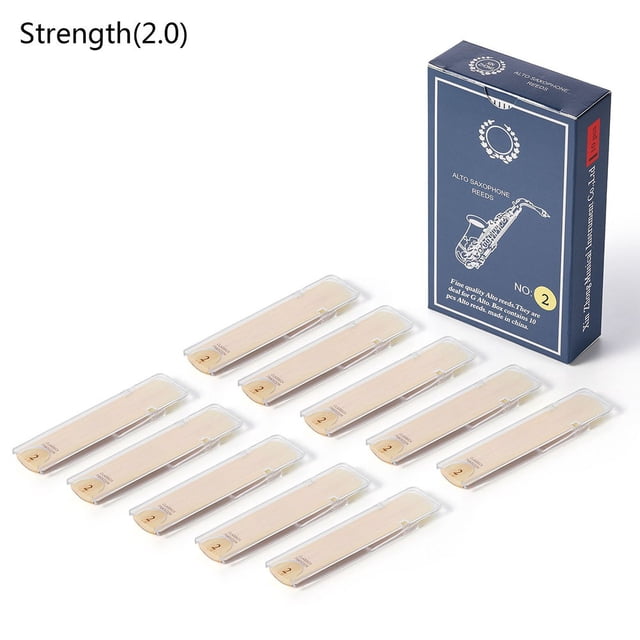 10Pcs Alto Saxophone Reeds Full Size Strength 1.0 1.5 2.0 2.5 3.0 3.5 Woodwind