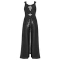 thumbnail image 4 of TiaoBug Combinaison à Sequins pour Filles Combinaisons Sans Manches Robe Maxi en Chiffon Combinaisons pour 7-14 Ans Noir 10, 4 of 6