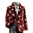 thumbnail image 4 of Boys Christmas Print Corduroy Blazer, All Over Christmas Pattern Lapel Suit Jacket with Buttons, Regular Fit Sports Coat for Parties, Prom, and Dinner Events Red, 4 of 4