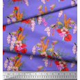 thumbnail image 2 of Soimoi Velvet Fabric Floral,Flamingo & Macaw Parrot Bird Print Fabric by Yard 58 Inch Wide, 2 of 3