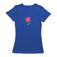 thumbnail image 1 of T-shirt Bleu Royal pour Femmes avec Graphique de Rose Mignonne, 1 of 1