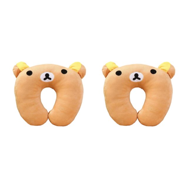 relayinert Portable U-Shaped Pillows Compact Comfort For Adventures Thoughtful Gift bear 26*30cm 2Set