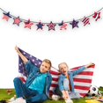 thumbnail image 1 of Bannière Décorations du 4 Juillet, Guirlande d'Étoiles Patriotique pour Décorations du 4 Juillet, Fanion Étoiles Rouge Blanc Bleu pour le Memorial Day, la Fête des Anciens Combattants, Décorations Suspendues pour la Fête de l'Indépendance, 1 of 6