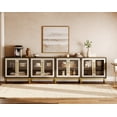 thumbnail image 3 of WAMPAT 4-in-1 Modern Leather-Texture Sideboard with Glass Doors, Soft-Close Hinges, 16" Deep Storage Buffet for Kitchen & Dining Room, 3 of 8