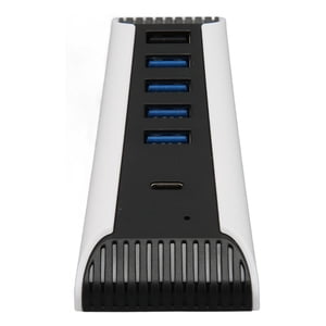 USB High Speed Expansion Hub, 5 Port Portable ABS USB Hub 1x USB C Plug and Play 1x USB Fast Charging Port  for Game Console