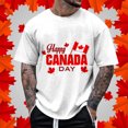 thumbnail image 2 of LUOGENLI T-shirts pour Homme pour Hommes Été Canada Fête de l'Indépendance Fête Nationale pour Imprimé Drapeau Rétro Col Rond Manches Courtes Hauts T-shirts pour Homme T-Shirt Graphique Fête de la Saint-Patrick Blanc TTTG, 2 of 4
