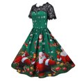 thumbnail image 2 of Jsaierl Robes de Noël pour Femmes 2024 Élégantes Décontractées à Manches Courtes Robe en Dentelle Robe de Fête des Fêtes Cocktail Robe à Volants, 2 of 9
