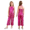 thumbnail image 1 of HULIJA Combinaison à Sequins pour Filles, Tenue de Concours Formelle, une Pièce Sans Manches, Rose Vif 6, 1 of 7