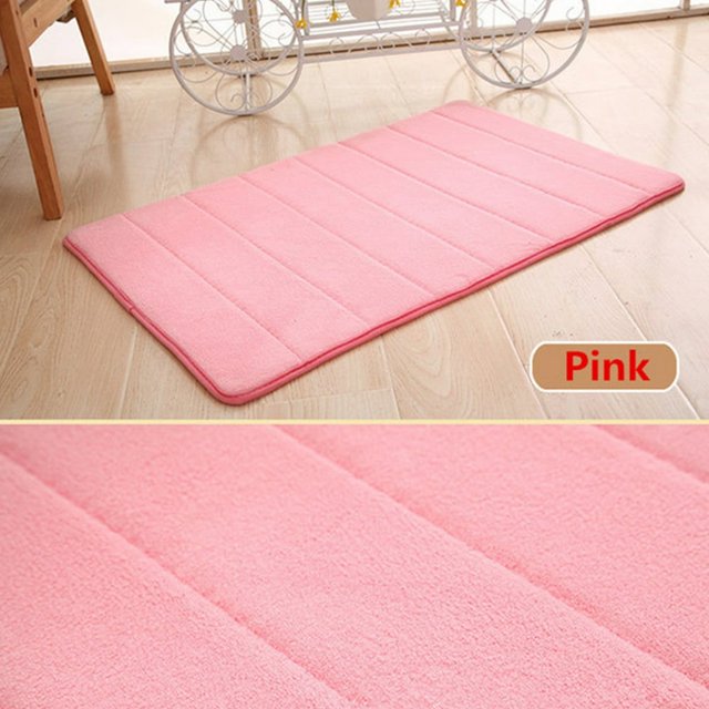 MesaSe Bath Mat Ultra Soft Water Absorbent Floor Mat Anti Slip Bathroom Rug Washable Memory Sponge Floor Mat(Pink)