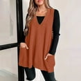 thumbnail image 1 of IMENGL Chandail Sans Manches Confortable à Poche, Col en v, Rouge 3TG, Taille g-4TG, 1 of 5