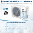 thumbnail image 3 of Energy-Efficient Mini Split Air Conditioner & Heater – 9000 BTU, 18.5 SEER2, Ductless Inverter, Quiet Operation, WiFi & Remote Control, Easy Install Kit, Cools & Heats Rooms Up to 450 Sq.Ft, 3 of 8