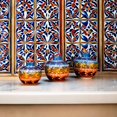 thumbnail image 4 of Handmade Turkish Ceramic Pomegranate Vase Set - 3-Piece Colorful Decorative Accents for Home, Tabletop, Shelf, or Gift Vases, 4 of 4