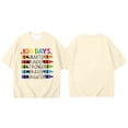 thumbnail image 4 of LUOGENLI T-Shirt pour Filles Enfants Mode Décontractée Imprimé Col Rond Ample Manches Courtes T-Shirt Haut Maxi Hauts Ensembles Filles Tenue 2 Pcs Été Jaune Pâle 12-13 Ans, 4 of 4