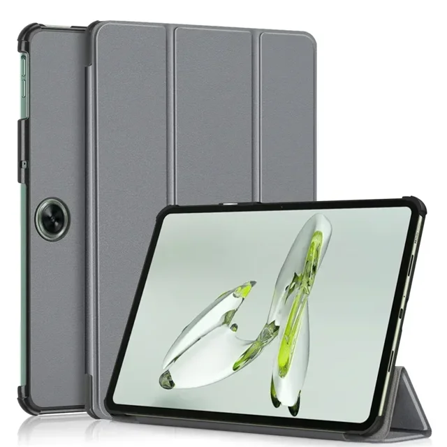 Coque For OPPO Pad Neo Case 11.4 inch Magnetic Tri-Folding Stand Smart Cover Funda For OnePlus Pad Go OPPO Pad Air 2 Tablet Case gray For OPPO Pad Air 2