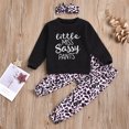 thumbnail image 1 of LSLJS Newborn Infant Baby Girls Letter Leopard Print Tops+Pants+Headband Outfits Set, Kids Clothes, 1 of 8