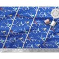 thumbnail image 2 of Soimoi Blue polyester Crepe Fabric Artistic Bird & Tree Print Sewing Fabric Yard 42 Inch Wide, 2 of 5