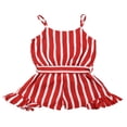 thumbnail image 2 of Bébé bébé Filles Vêtements Sans Manches Rayé Mousseline de Soie d'Été Tenues Rouges 3-4 Ans, 2 of 4