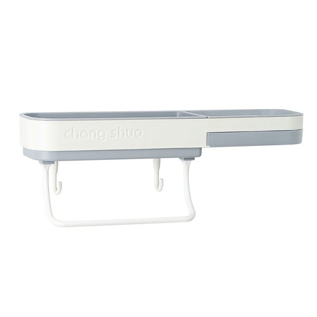 Bathroom Non-Perforated Soap Box Shelf Bathroom Supplies Towel Rack Non-Marking Stickers Bathroom Rack Wall-Mounted Soap Box