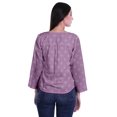 thumbnail image 4 of Moomaya Printed Button Placket Full Sleeve Top Round Neck WoMen's Casual Summer Tunic, 4 of 5