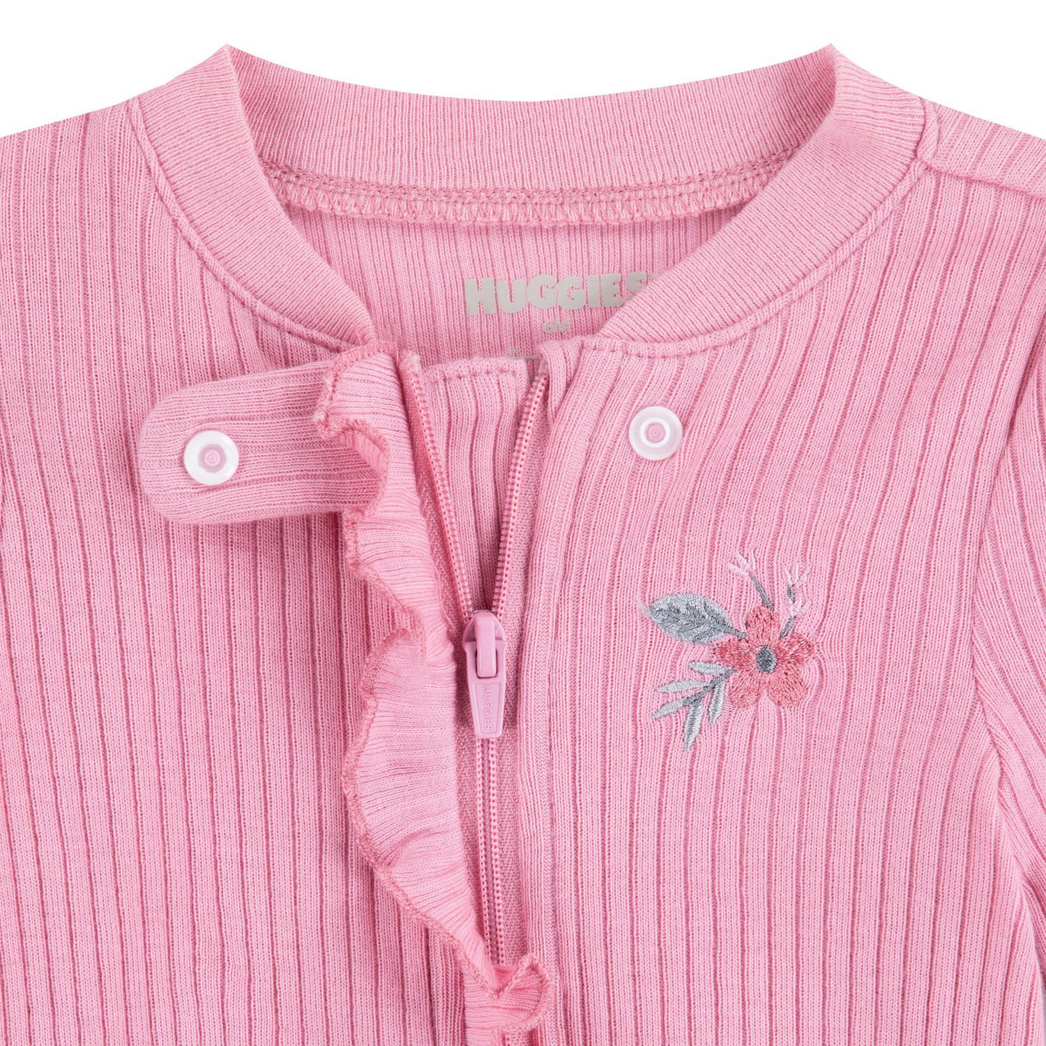 Huggies® Baby Girls' Layette Organic Cotton Ruffled Footed Coverall