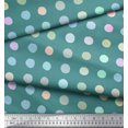 thumbnail image 3 of Soimoi Blue polyester Crepe Fabric Circle Geometric Printed Craft Fabric by the Yard 52 Inch Wide, 3 of 5