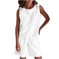 thumbnail image 2 of Ensembles Assortis for Femmes Summer Femmes Casual Summer Solide Col Rond Sans Manches Tops et Pantalons Courts Costume Ensembles Confortables for Femmes sur Clearance, 2 of 6