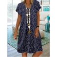 thumbnail image 1 of 2024 Robe Tendance Grande Taille pour Femmes Été Imprimé Manches Courtes Ample Décontractée Robes Femme Élégante Mode Plage Vêtements pour Dames, 1 of 7