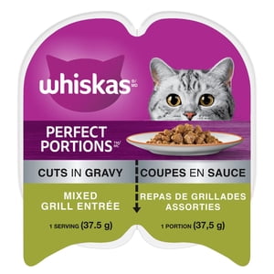 Whiskas Perfect Portions Grill mixte Entrée coupes dans la nourriture de chat humide gracieuse