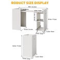 thumbnail image 2 of Collapsible 50 Inch Computer Desk with Storage Cabinet, Mobile Office Table on 360° Wheels with 3 Tier Shelves, Space Saving Compact Desk for Home Office Study Gaming Dorm Apartment, White, 2 of 8