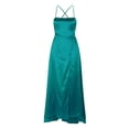 thumbnail image 4 of B91xZ Robe de Mariage pour Femmes, Mode, Fente à la Cuisse, Bretelles Spaghetti, Robe Midi à Fleurs, Vert Menthe m, 4 of 4