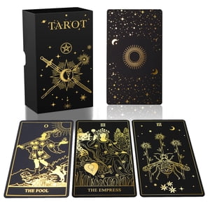 ACELION Set de cartes de Tarot avec guide, 78 Pièces de cartes de Tarot avec feuille d'or sur La Surface, Jeu de Fortune-Telling, Tarot pour les débutants