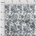 thumbnail image 1 of oneOone Tissu Popeline de Coton Imprimé Feuilles & Floral Ikat BTY 56 Pouces de Large, 1 of 4