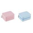 thumbnail image 4 of ruzhgo Portable Jewelry Box Dust-proof Storage Organizer Compartments Case Organization Fashion 2 Layers Gift Holder Container Light Pink Light Blue, 4 of 6