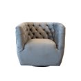 thumbnail image 1 of Allora Chaise Pivotante en Velours Gris avec Dossier Capitonné Style Mid-Century Modern, 1 of 4